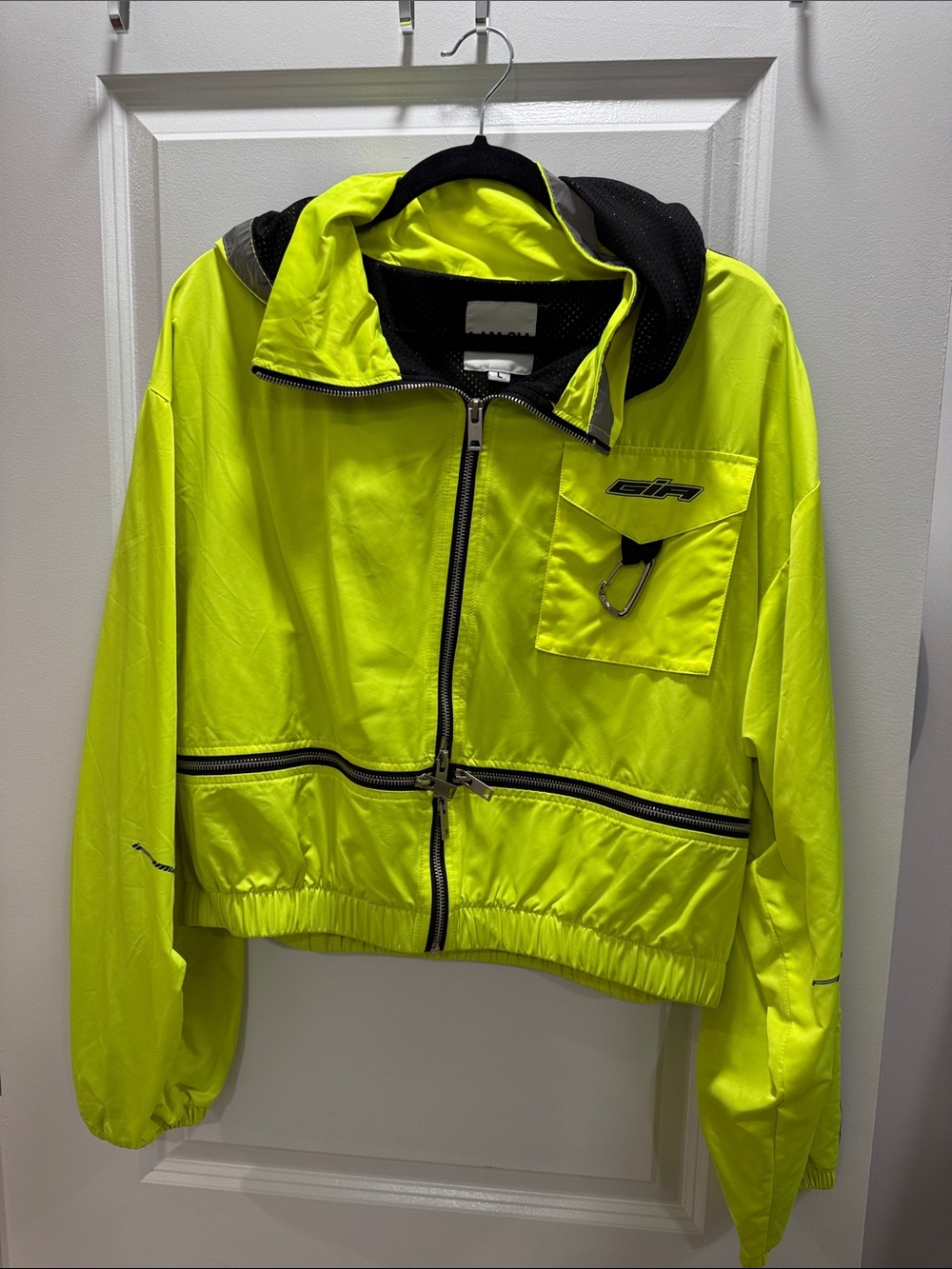 I.AM.GIA Neon Yellow Kids Hooded Rain Jacket